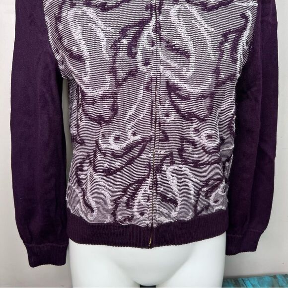 St. John Collection Purple Zip up Cardigan Sweater Size Small - Picture 3 of 14